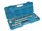 SOCKET SET 23PC 6PT.PROF.BLOWMOULD CASE chrome vanadium steel / hardened & tempe