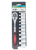 SOCKET SET 11PC 3/8DR.W/RATCHET USE 201801