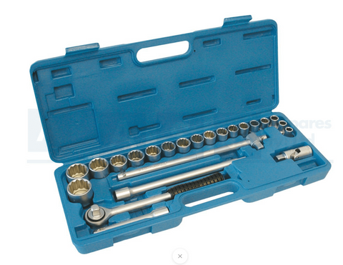 SOCKET SET 23PC PROF.12PT BLOWMOUL chrome vanadium steel / hardened & tempe