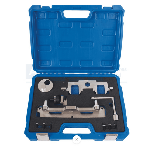 TIMING TOOL KIT MERC. M651 ALIGNING SHAF T /LOOSEN & INSERT SPOCKET/ROTATE CRAN