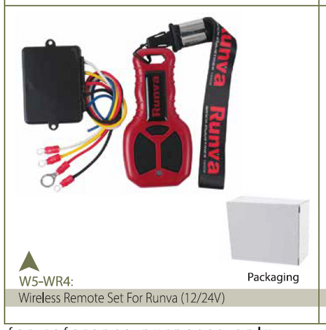 WIRELESS REMOTE RUNVA SET 12V OR 24V