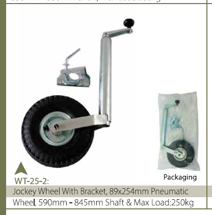 JOCKEY WHEEL 10inch RUBBER WHEEL-WT-25-2