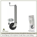 JOCKEY WHEEL 6IN W/BAMBOO SHAFT W/CLAMP-WT-26-3