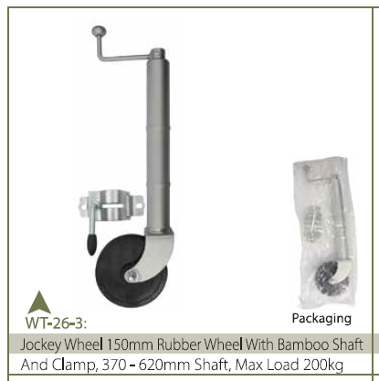 JOCKEY WHEEL 6IN W/BAMBOO SHAFT W/CLAMP-WT-26-3